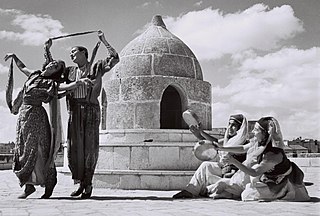 A Bukharan dance performed by members of the Rina Nikova ballet in the citadel of Jerusalem - Restoration.jpg