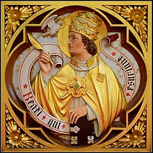 Ljouwert, Sint-Bonifatiustsjerke, kommunybank (4) Paus Gregoarius VII.jpg